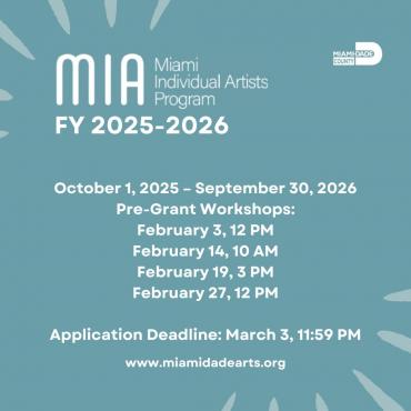 Miami Individual Artists (MIA) Grants Program Workshop